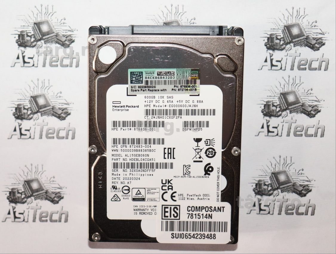 Harddisk Server SAS 2.5" 600Gb 12Gbps 10K HP  2018-2019