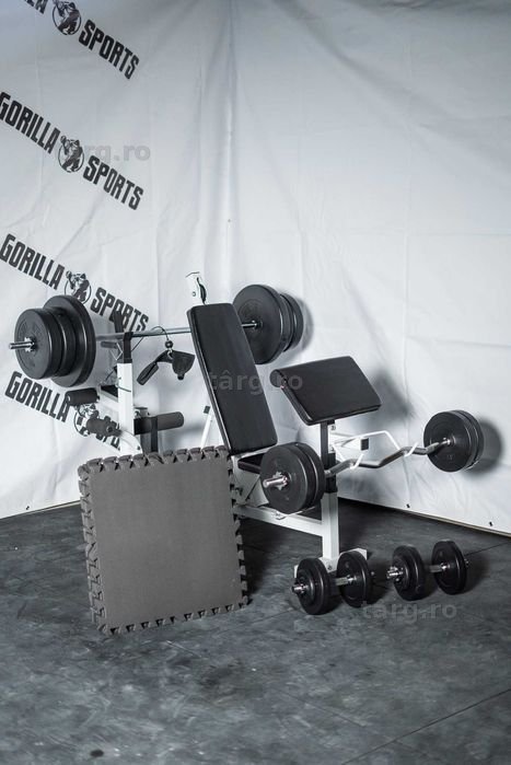 Banca Multifunctionala Fitness + Set Greutăți 140 Kg 30/31 MM