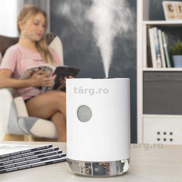 Umidificator de aer cu ultrasunete, cu baterie reincarbila, LED, 1 L
