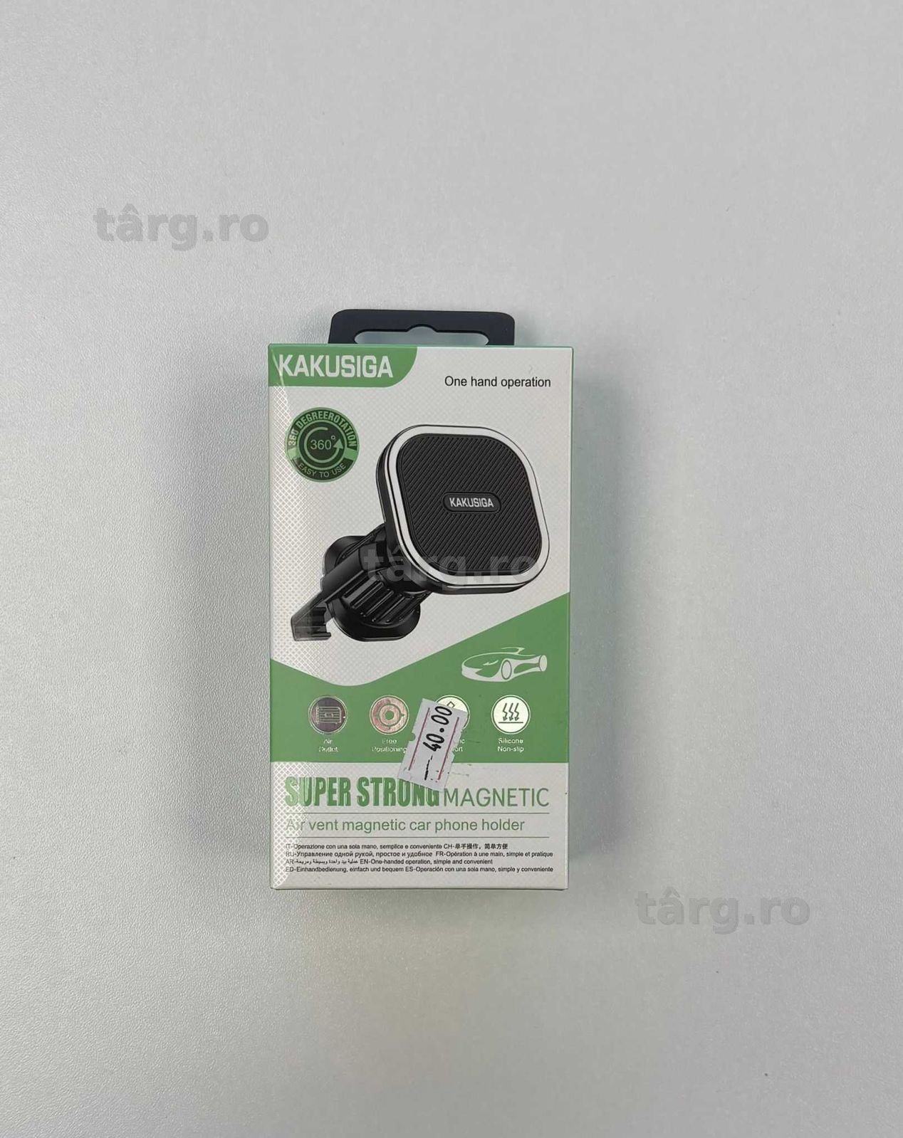 Suport Auto Kakusiga, fixare dubla, Montaj Grila Ventilatie,Negru 2