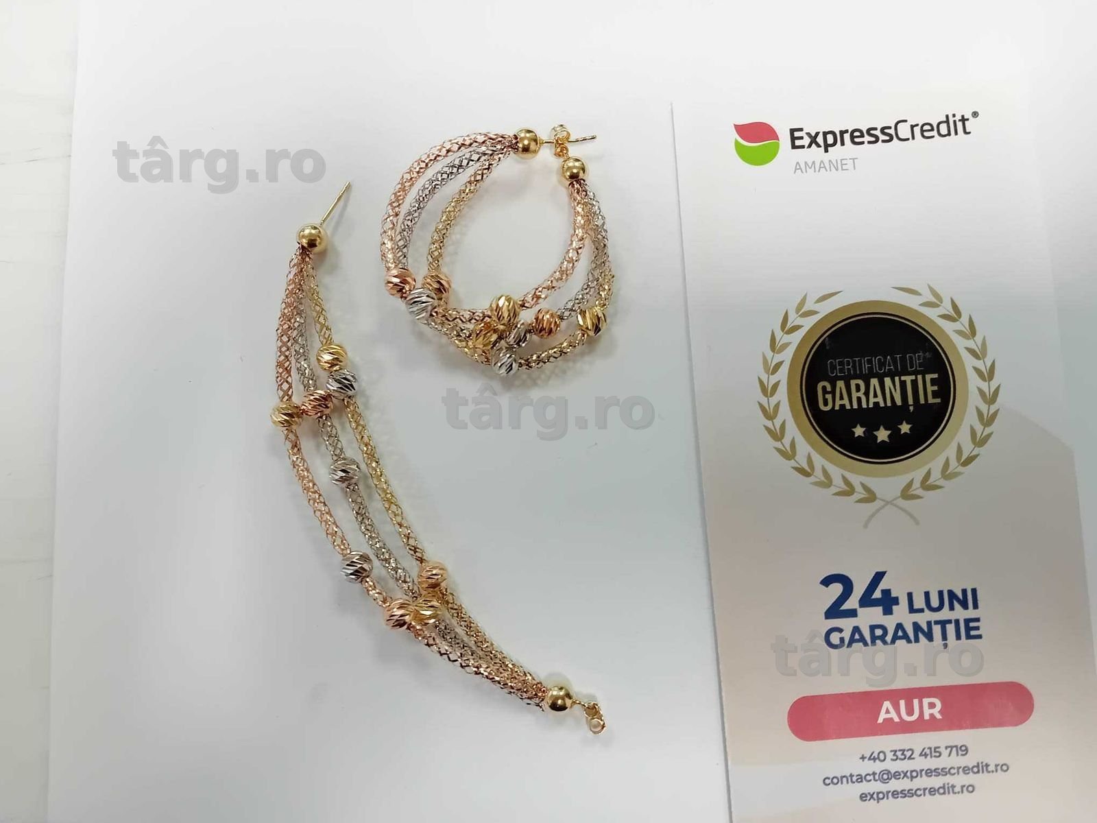 (Ag33) Cercei Aur 14K/Garantie 2 ani 4