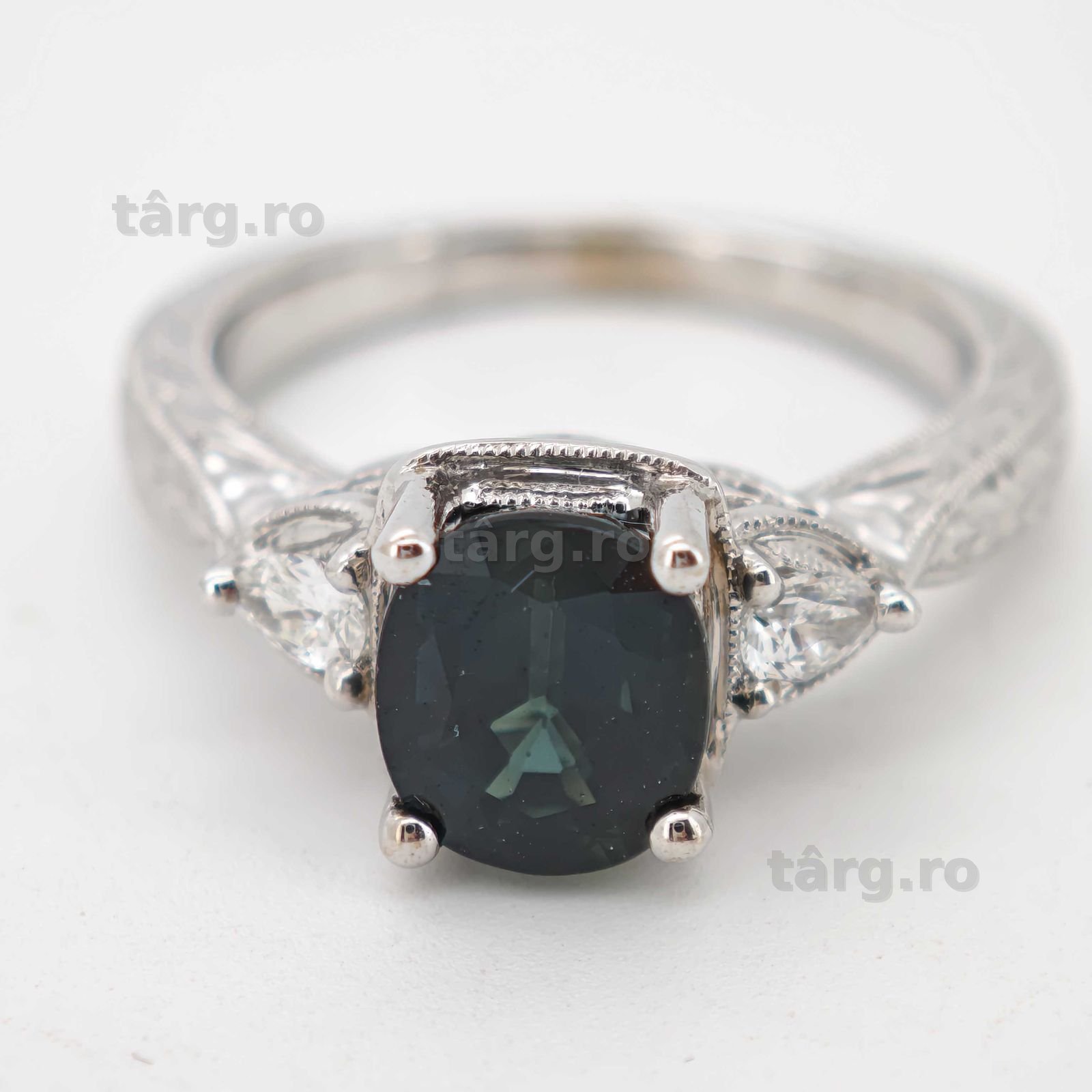 Inel 14k diamante naturale si safir 2.57ct