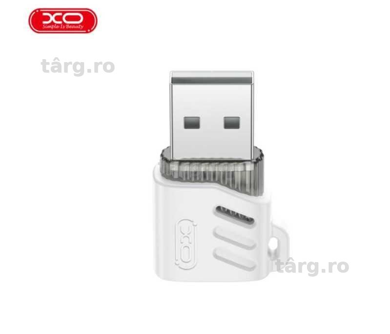 Adaptor XO-NB256D, Type-C la USB, Transfer date OTG 480MBps, Alb