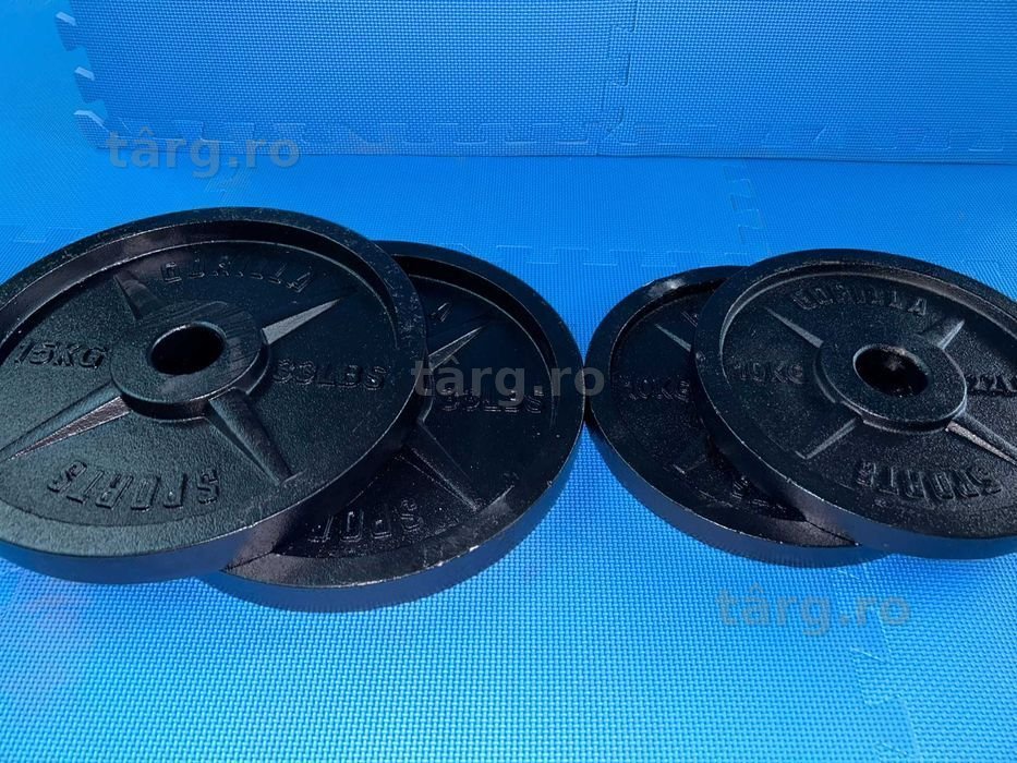 Set discuri Olimpice din fontă 50 kg 2x15 kg 2x10 kg 50/51 mm