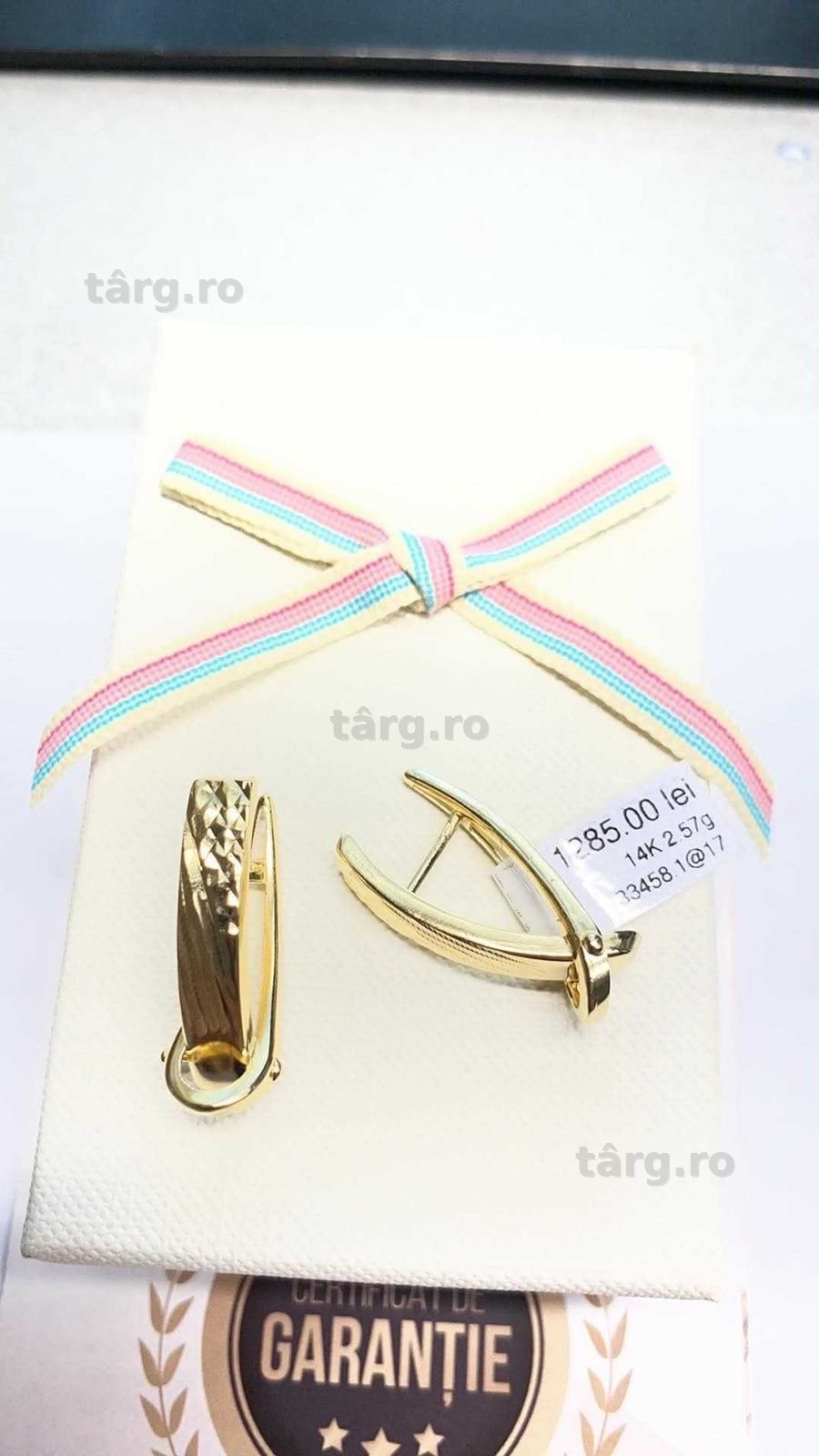 Cercei aur 14k ( Tomesti b 33458) Garantie 2 ani ! 2