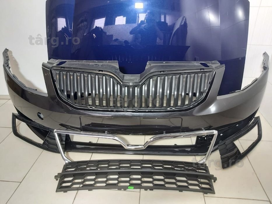 Pachet Bara Fata+Ornament+Toate Grilele Skoda Octavia 3/II 13-17 Negru