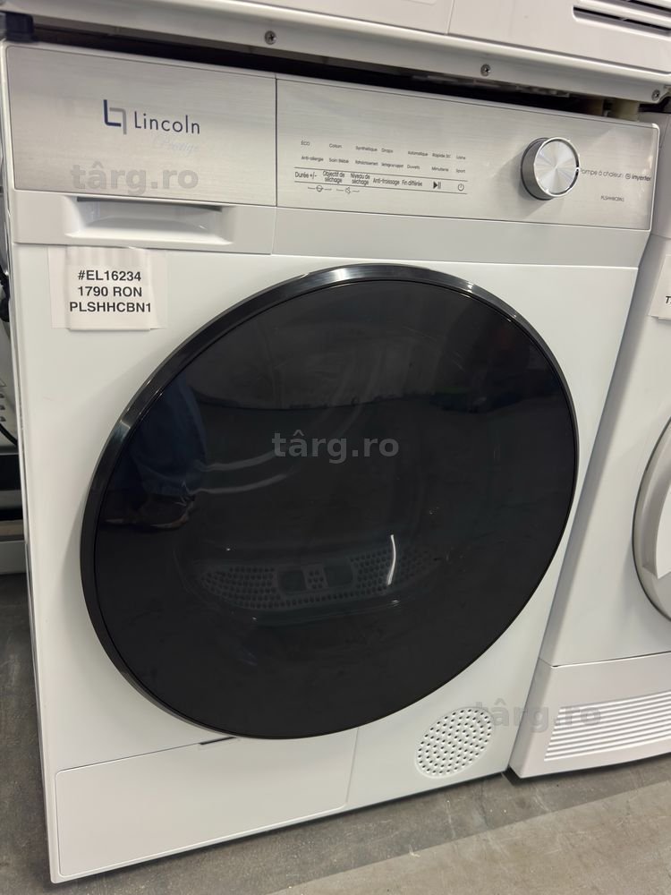 Uscător de rufe cu pompă de căldură 8kg  Lincoln PLSHH8CBN1