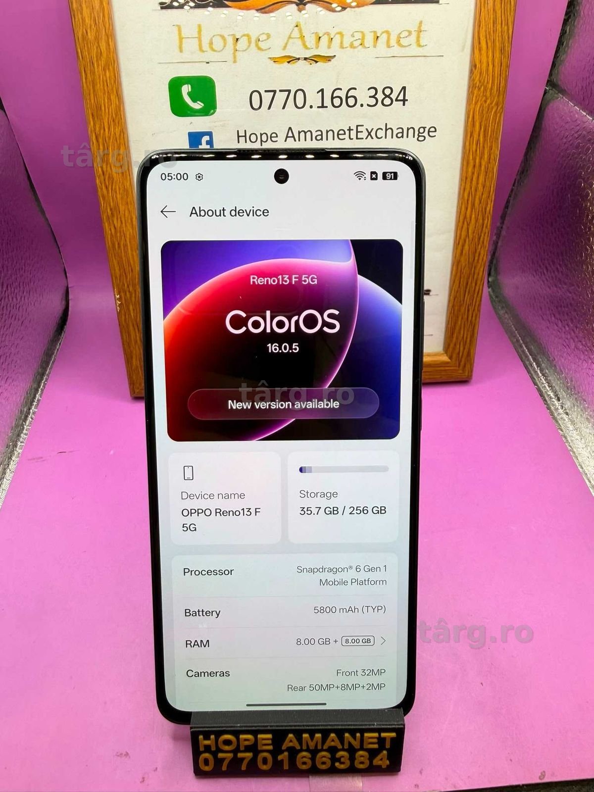 HOPE AMANET P2-Oppo reno 13f 256 GB/8 RAM 2