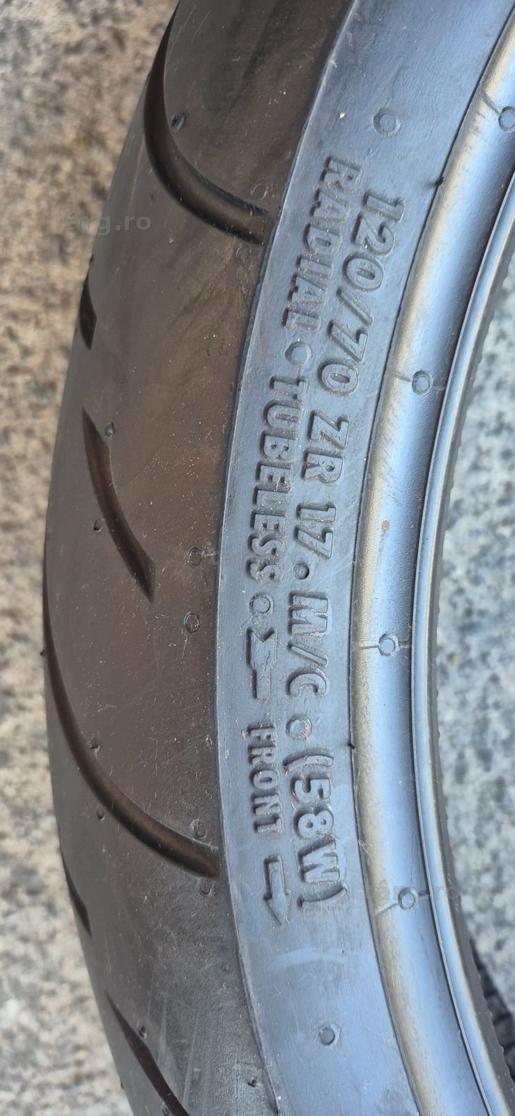 2 anvelope moto noi Continental,fata 120/70 ZR17 M/C,spate 190/50 ZR17 M/C.Pretul este pe bucata. 5