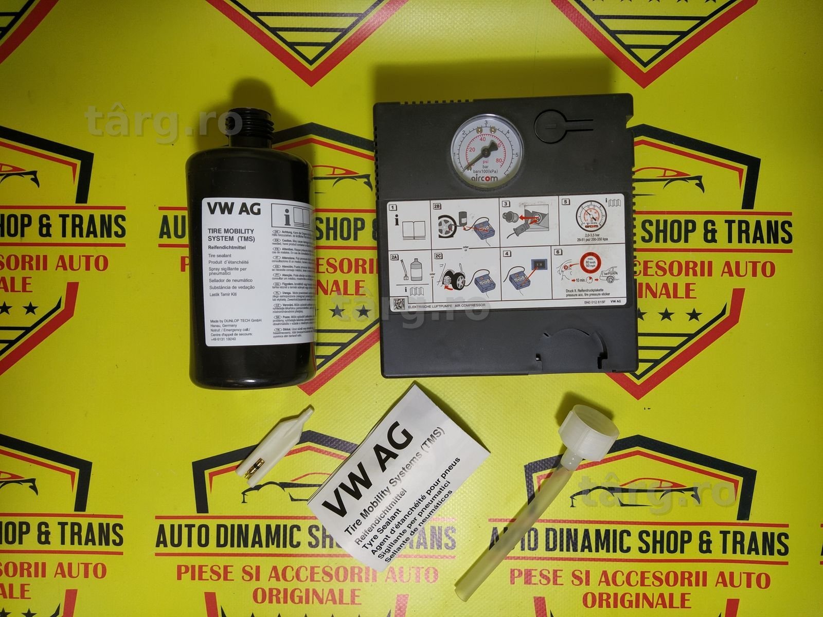 Compresor auto umflat roti kit pana original Vw Seat Skoda Audi 150w