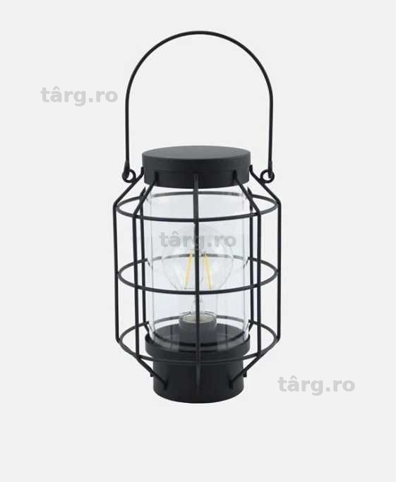 Lanterna decorativa Lawrence Grey Home, negru