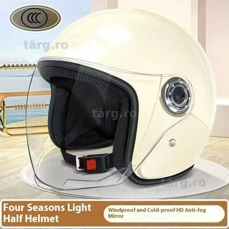 Casca Moto/Scuter unisex, marime universala, viziera detasabila, Alb 2