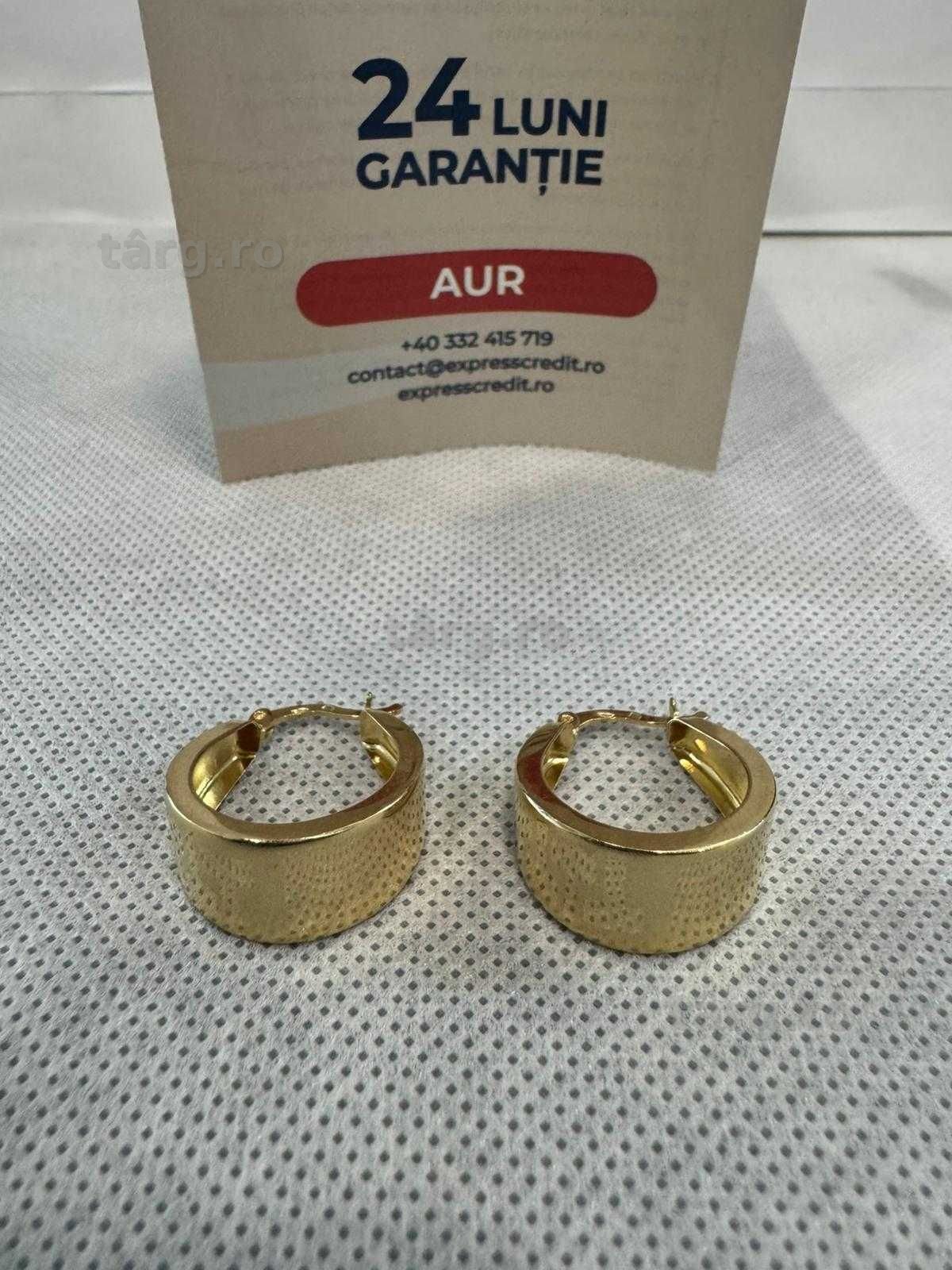 (Ag41) Cercei aur 14K B6008.5 - Certificat de garanție!