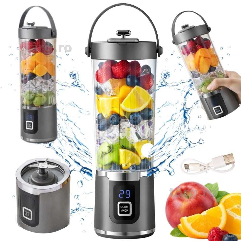 Shaker electric portabil USB ptr. proteine smoothie 500ml reincarcabil