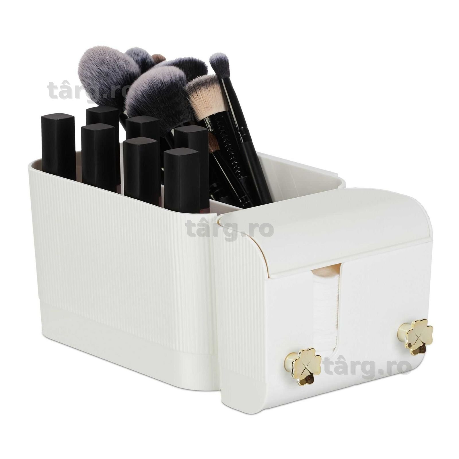 Organizator cosmetic de perete 4 compartimente cu autoadeziv montare
