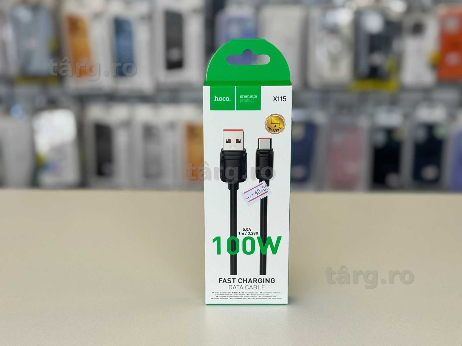 Cablu de date si incarcare 100w, USB A-USB C