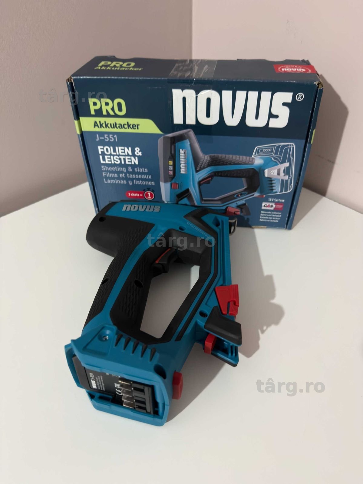 Capsator profesional fara fir tip tacker Novus / Metabo J-551 Compatibil acumulator METABO 3