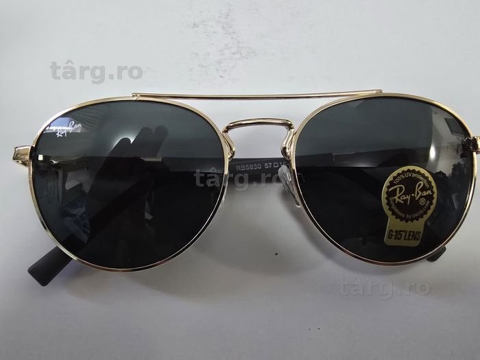 Ochelari de soare Rayban RB5830, lentila sticla, rama aurie, noi