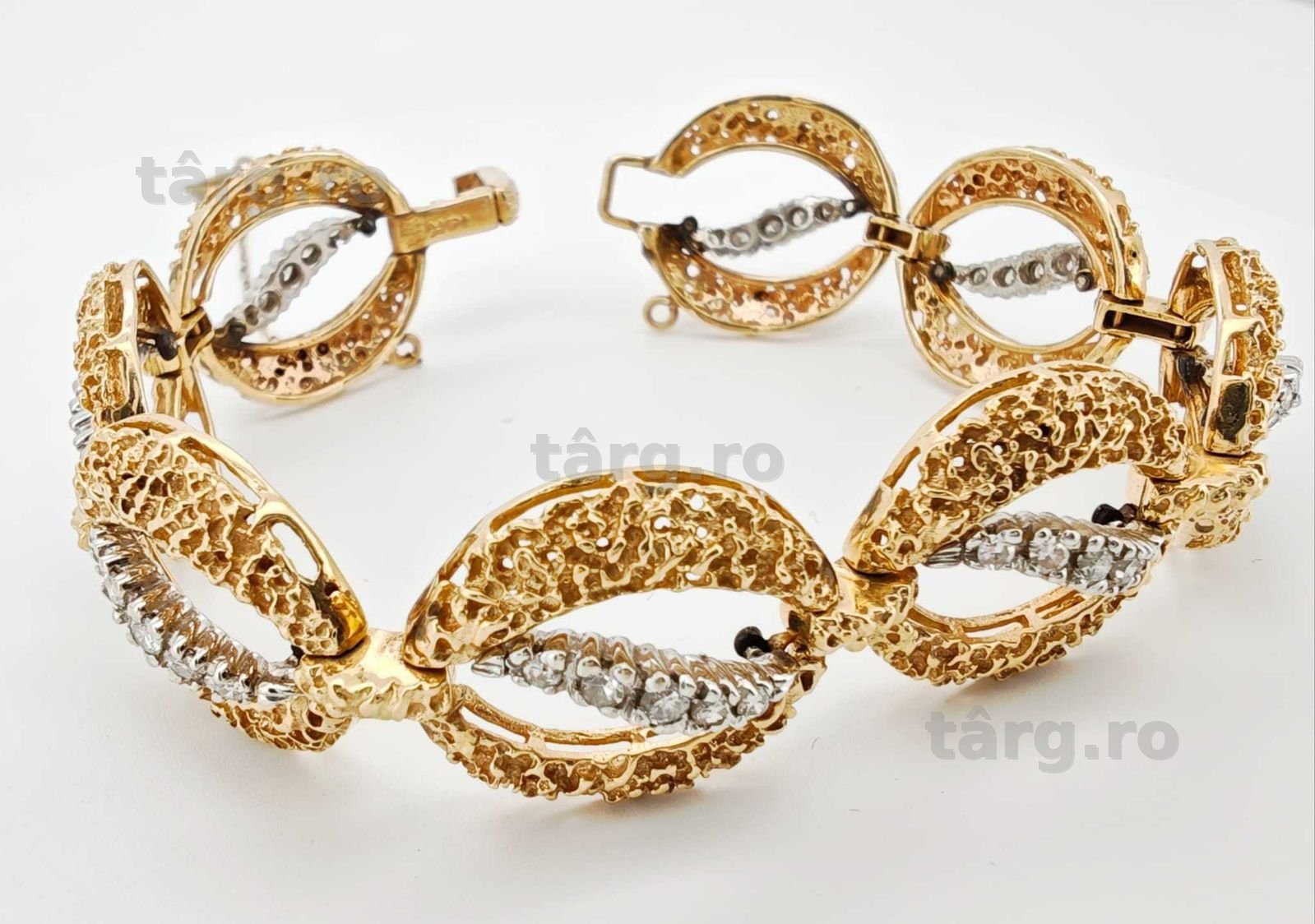 Bratara aur 14k cu diamante 0.95ct 30gr