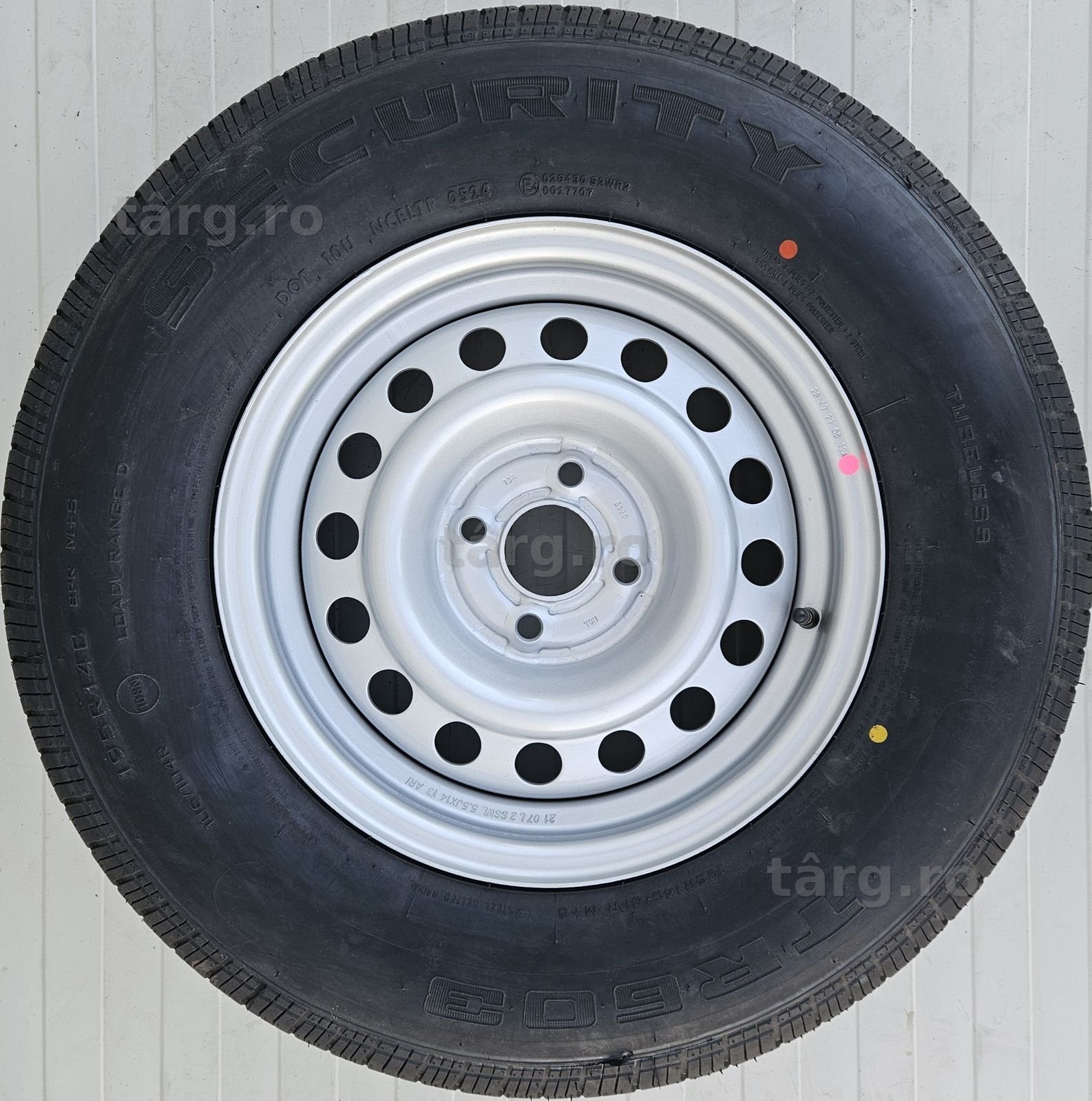 Roata completa remorca 195R14C Anvelopa SECURITY M+S pe Janta 5.5Jx14