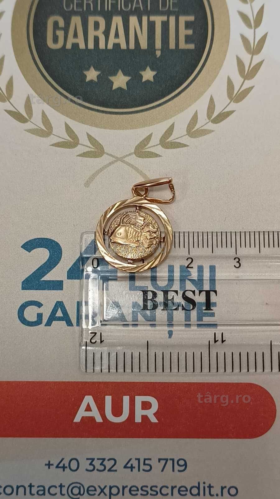 (AG24 Harlau B.45341.1) Pandantiv aur 14K 2.53gr - Garantie 2 ani! 4