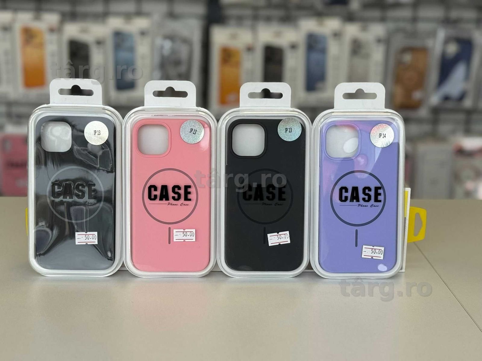 Husa silicon cu MagSafe interior alcantara, folie, cablu, incarcator iPhone 13/14