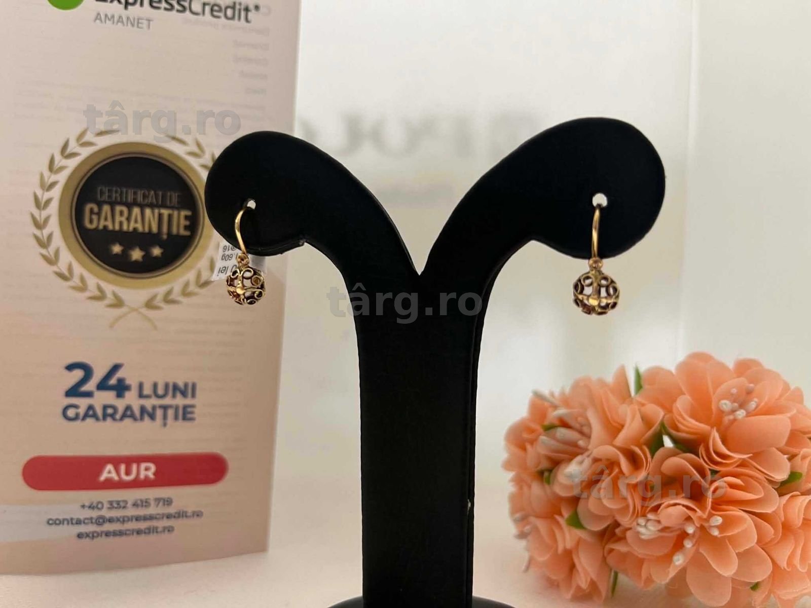 Cercei Aur 14k 1.60g (AG16 Moldova b32979)-Garantie 2 ani! 3