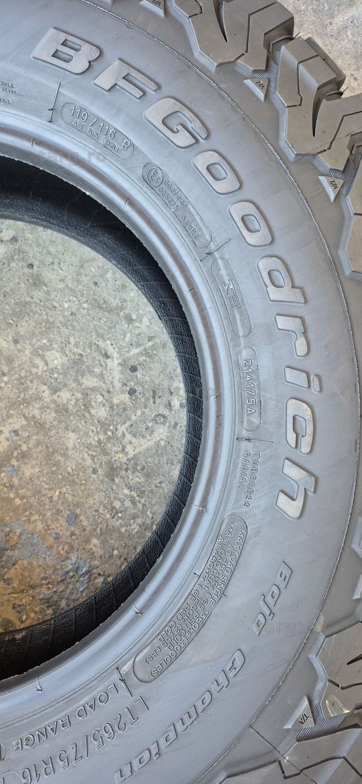 4 anvelope M+S ca noi BFGoodrich All-Terrain 265/75/16,dot 2021.Pretul este pe bucata. 5