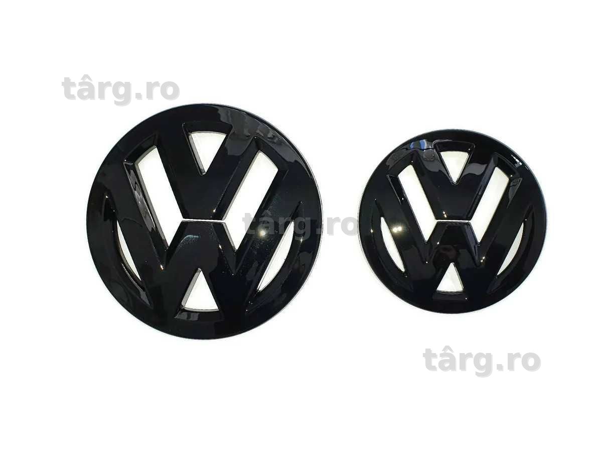 Set 2 Embleme 90-110mm Volkswagen VW Scirocco 2008-2014, Negru Lucios