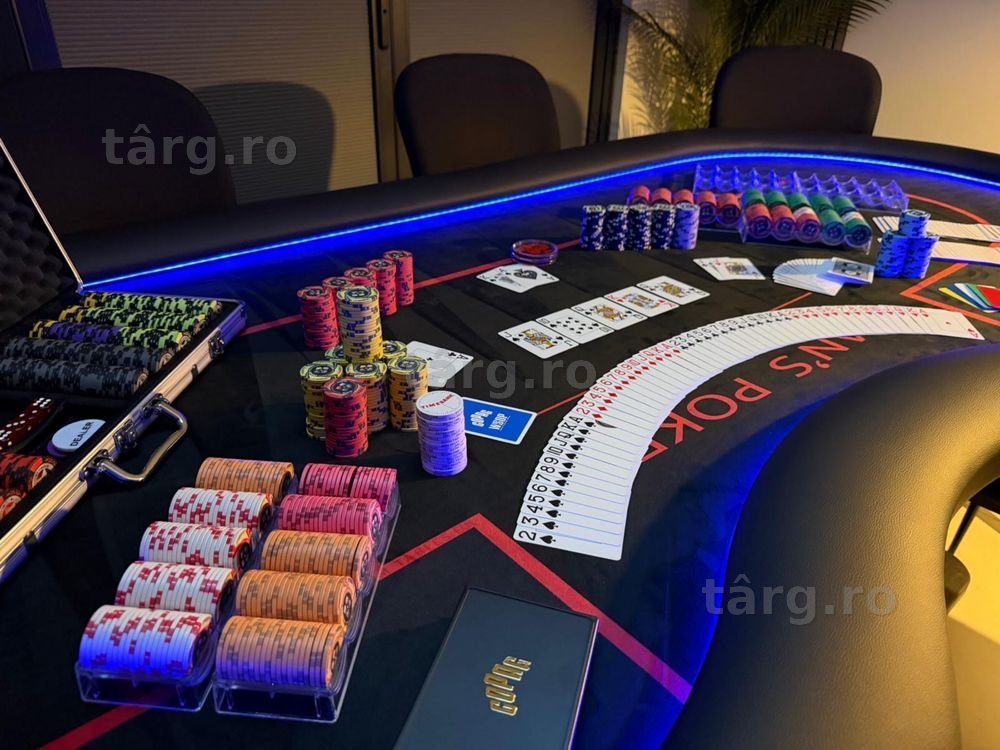 Masa Poker cu jetoane personalizate CustomTables.eu Bucuresti stoc urgent