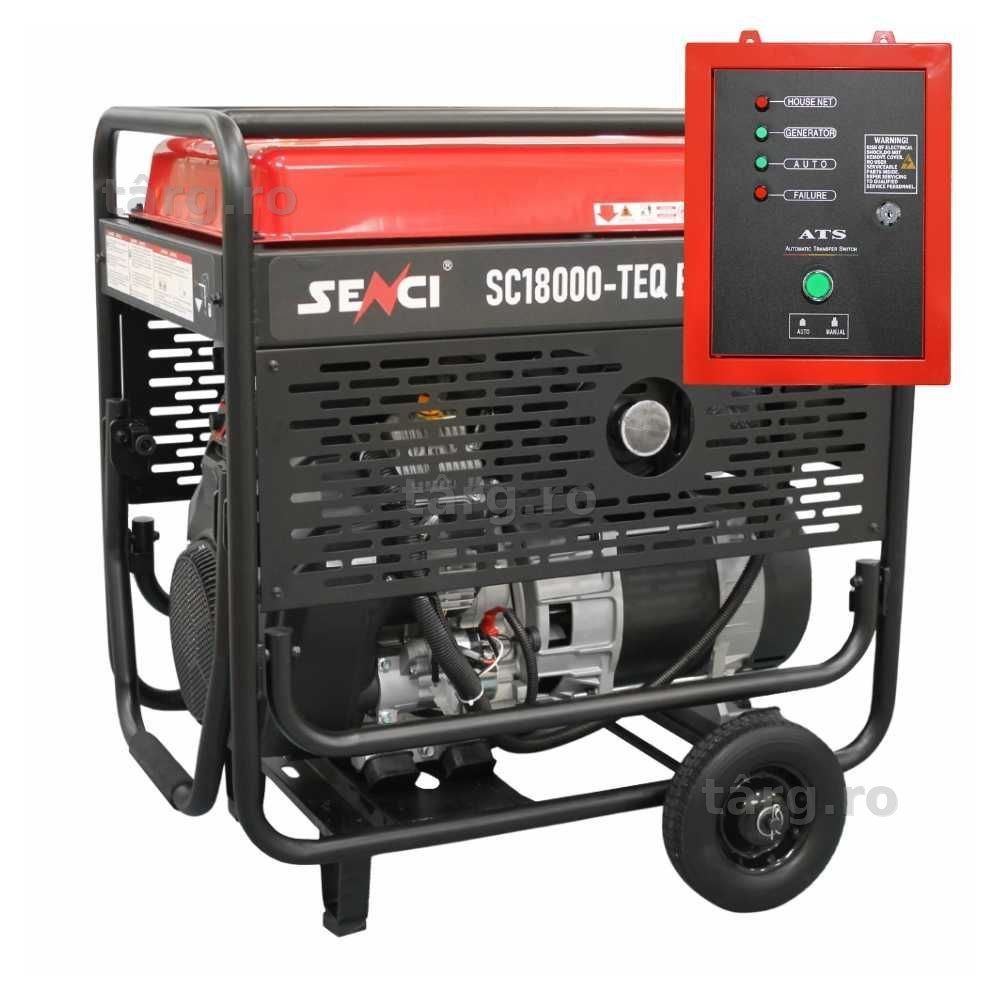 Generator de curent trifazic SENCI SC18000-TEQ-EVO 17kW 230-400V. motor benzina AVR cu ATS