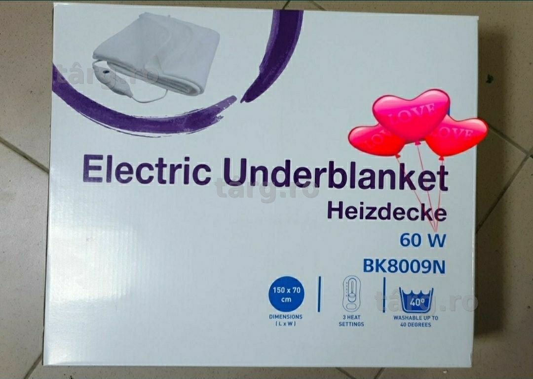 Pătură electrică cu telecomandă
