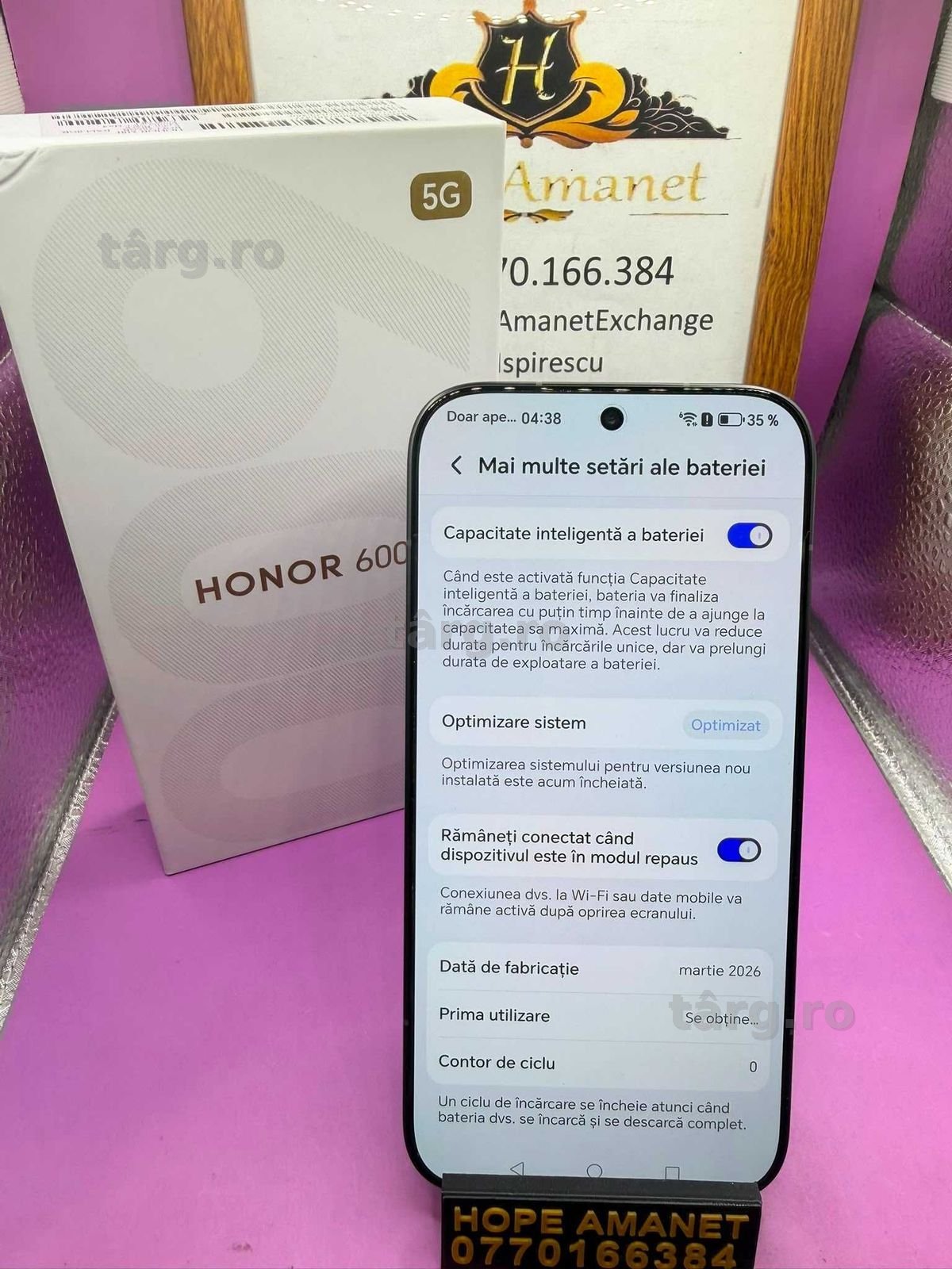 HOPE AMANET P2-Honor 600 desigilat de proba 256 GB/8 RAM 5