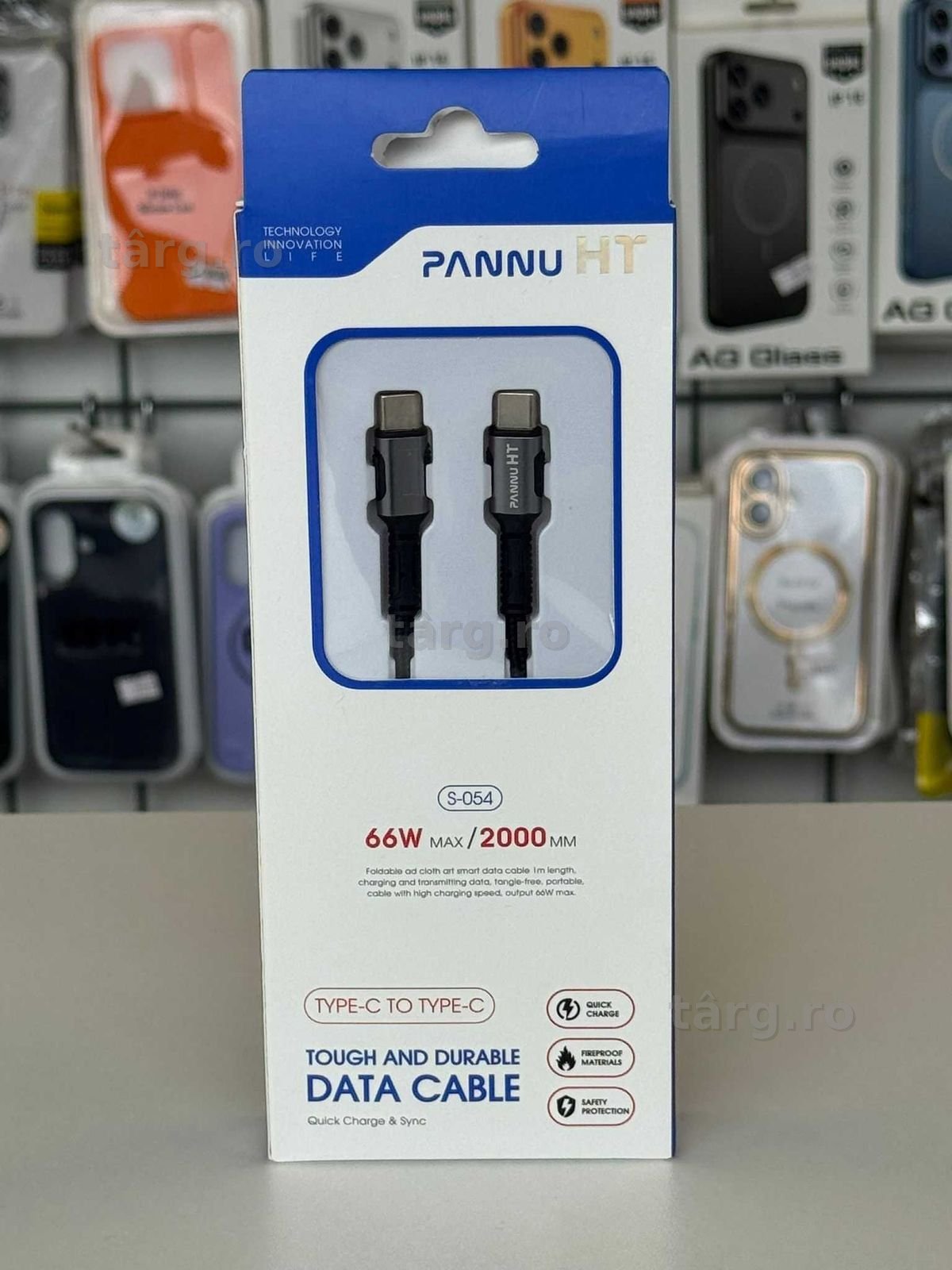 Cablu de Date si Incarcare rapida, USB C-USB C, 66w, 2m 2