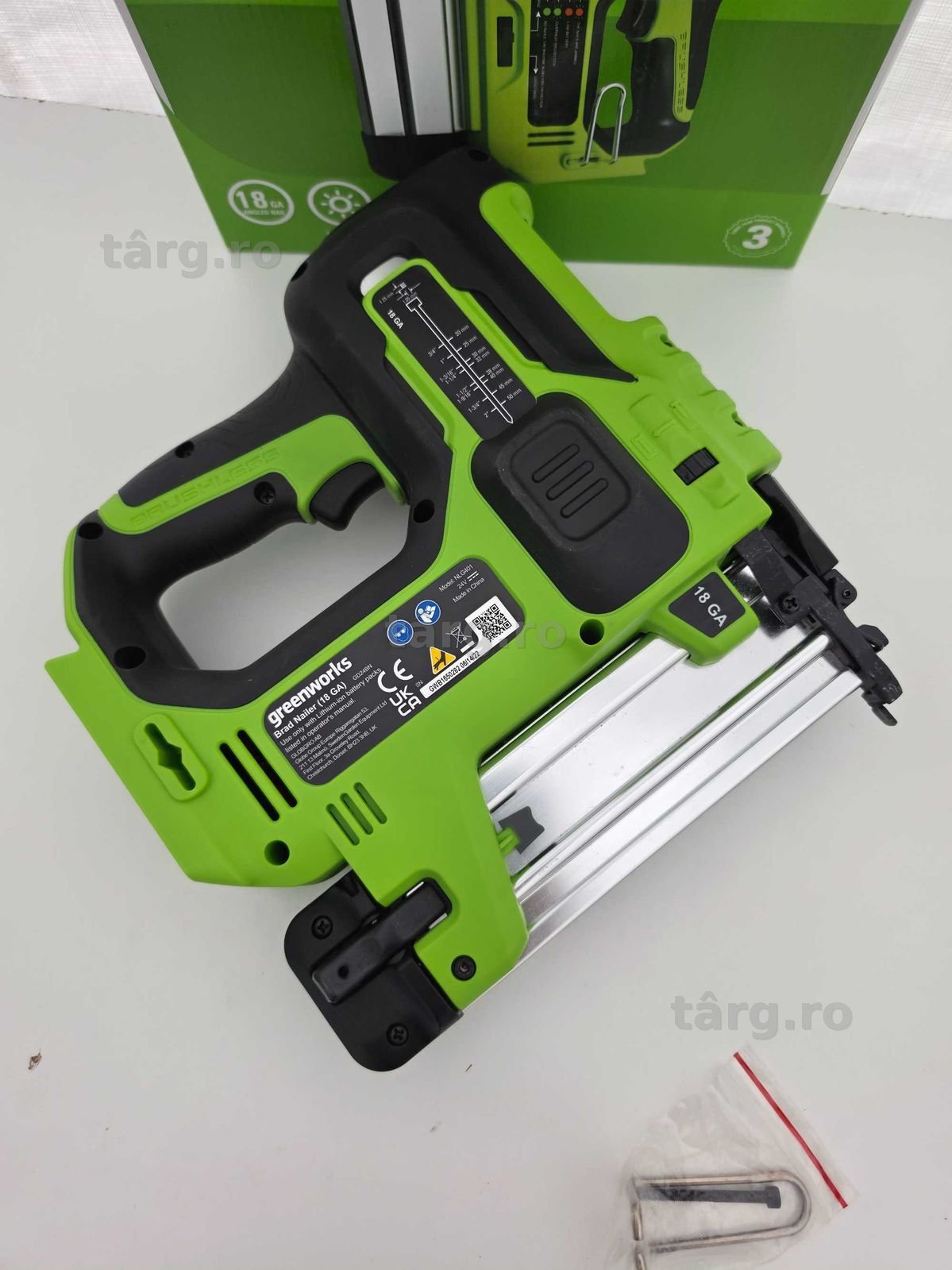 Pistol de cuie Greenworks AirStrike GD24BN, 110 cuie min, 24V fără perii 4