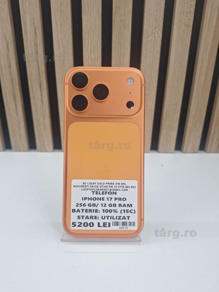 IPhone 17 pro 256Gb 100% Baterue (15 C ) Garantie/Factura #60415