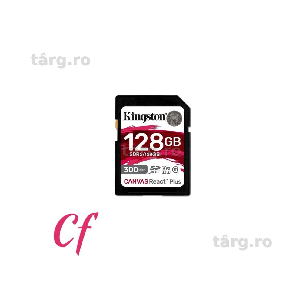 Kingston Canvas React Plus 128GB SDXC UHS-II U3 V90 - 300MB/s - SDR2