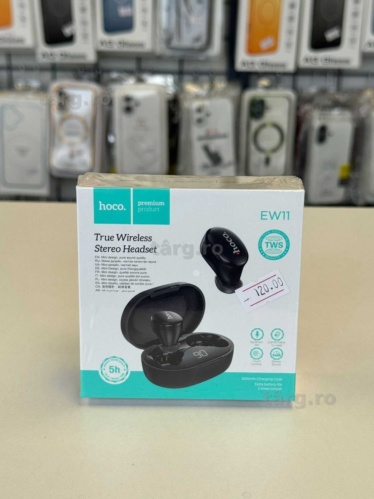 Casti Wireless, Microfon, Bluetooth 5.1 TWS, Negru