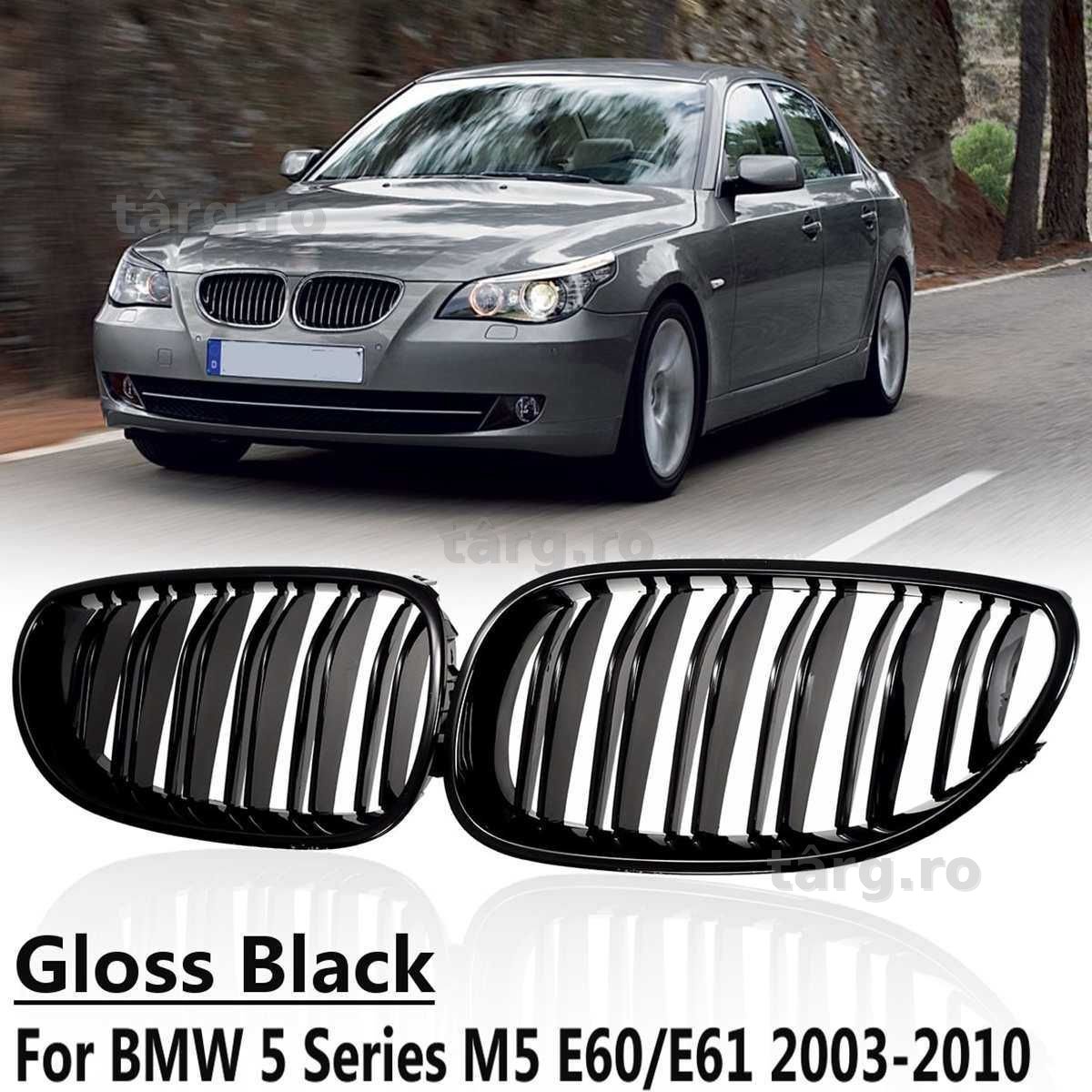 Negru Lucios Grile Nari Duble M Bmw E60 E61 2003-2010 Piano Black M5