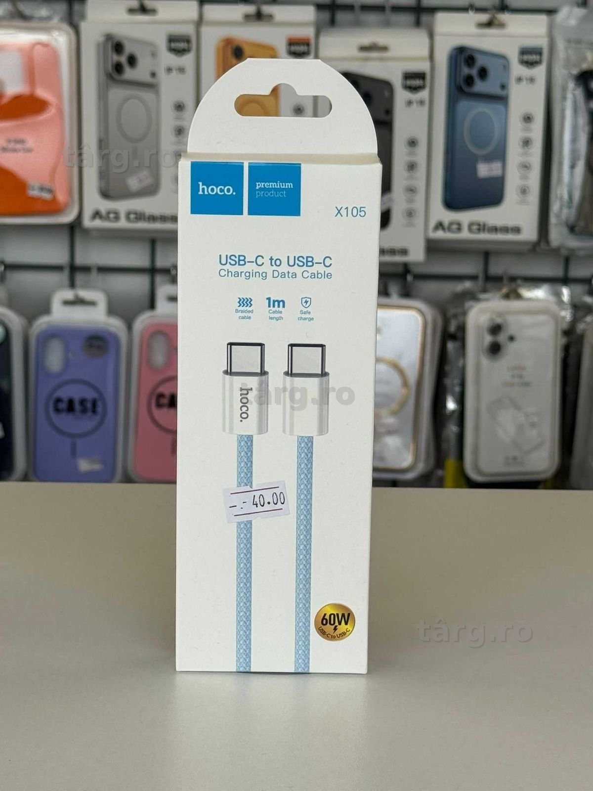 Cablu incarcare rapida, USB C-USB C, 1m