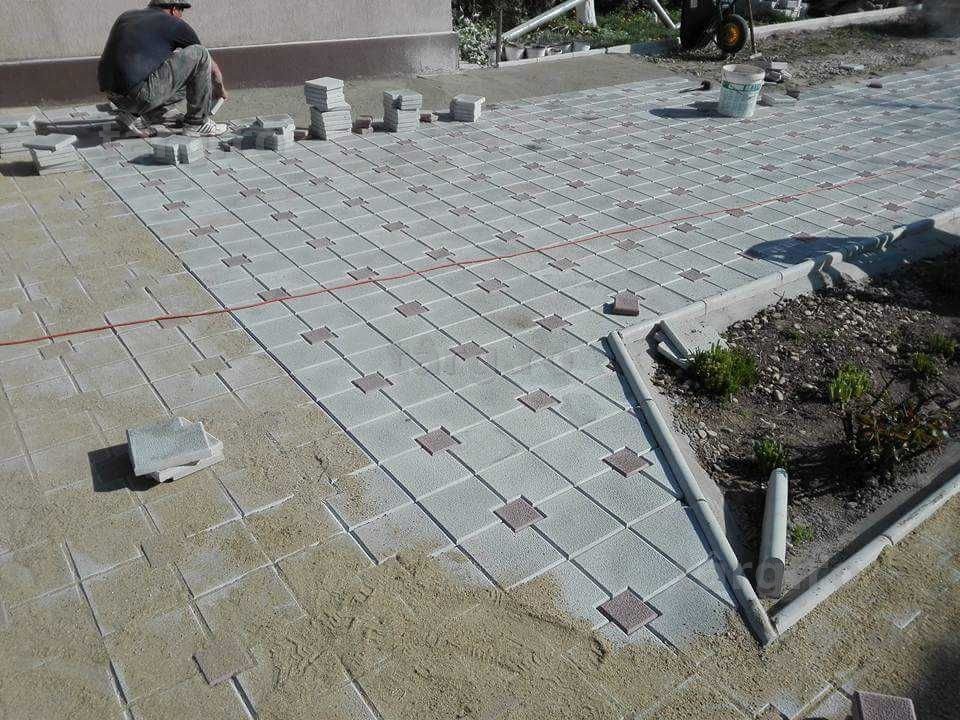 Pavele Pavele model Retea 2 antiderapant pentru gradina montaj
