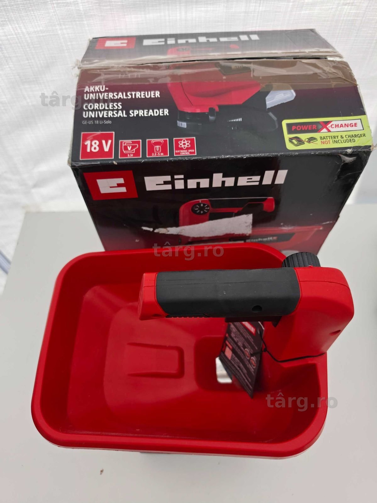 Dispozitiv de imprastiere seminte/ingrasamant/etc Einhell PXC GE-US 18 Li-Solo, 18 V, 4