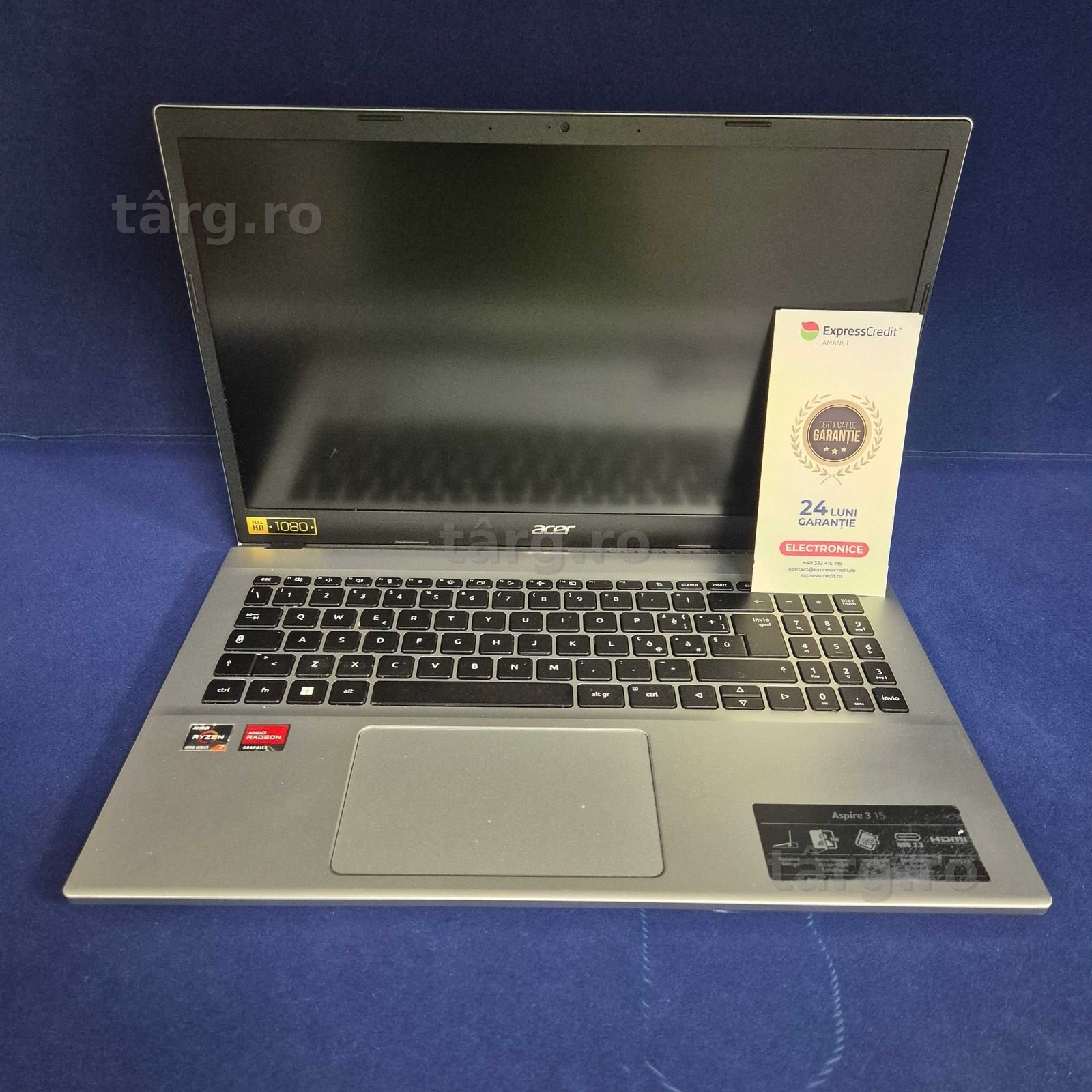 Laptop Acer Aspire 3 / Ryzen 7 / SSD 512 GB ( B33688.1 / Ag28 Doi Baieti ) Garantie 2 ani !