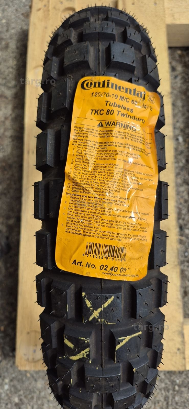 O anvelopa moto noua Continental 120/70-19 M/C,dot 2018. 2