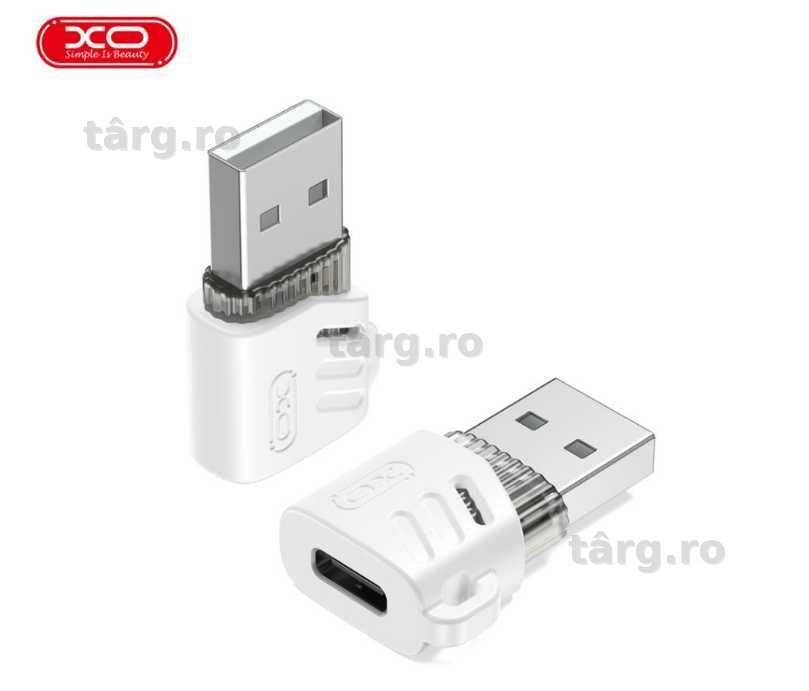 Adaptor XO-NB256D, Type-C la USB, Transfer date OTG 480MBps, Alb 5