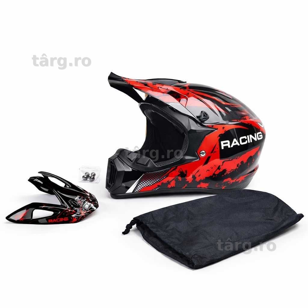 Casca Moto Enduro Cross ATV - S / M / L / XL - Rosu