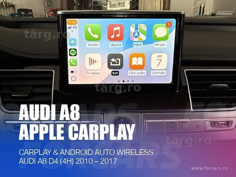 Apple CarPlay & Android Auto Wireless pentru Audi A8 (4H) 2010–2017