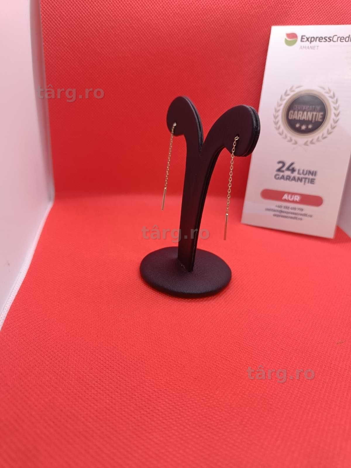 Cercei aur 14K 1.64g (Ag16 Moldova b32998.4) - Garantie 2 ani! 3
