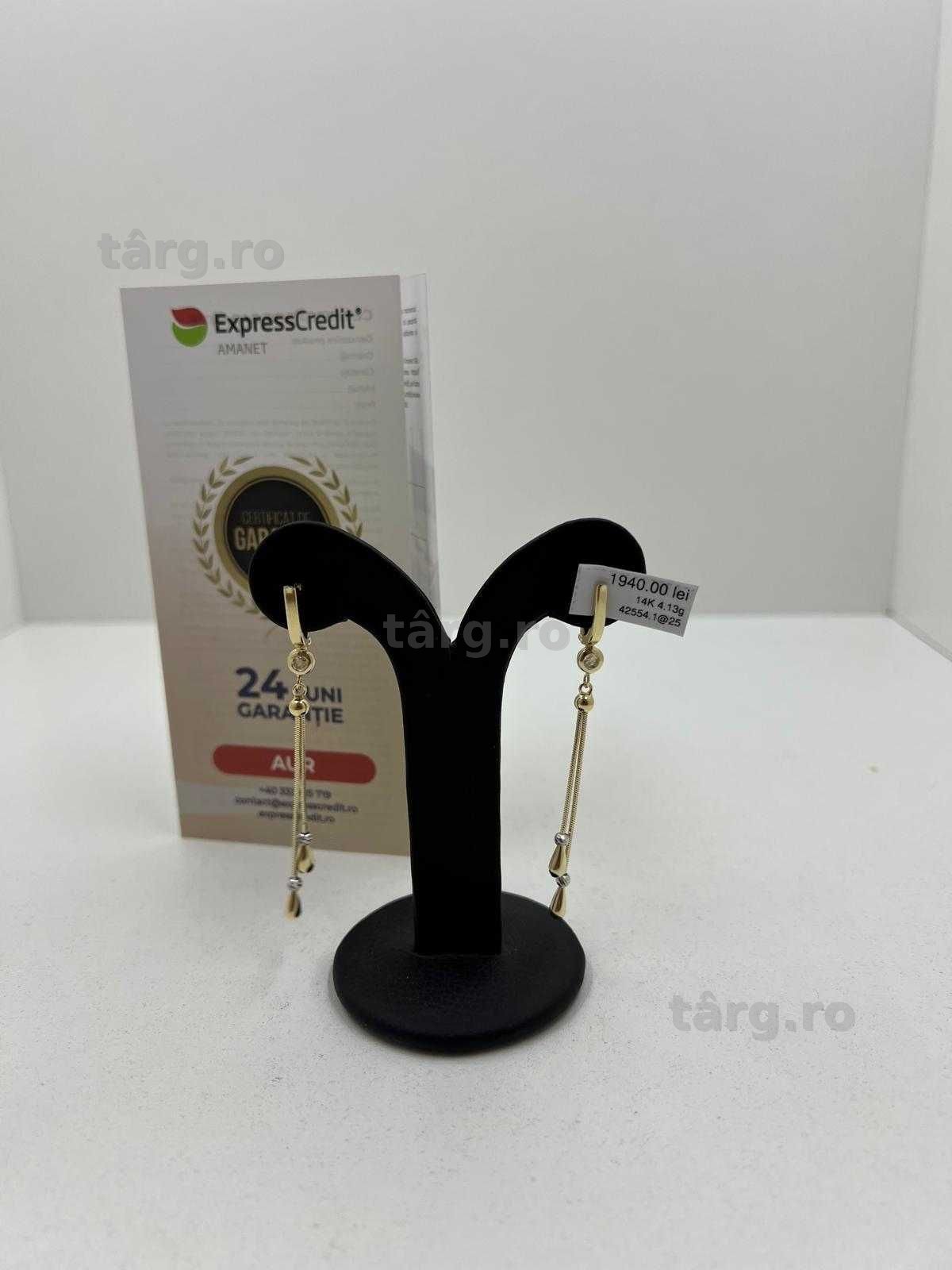 Cercei Aur 14K 4.13g (Ag25 Belvedere B.42554) Garantie 2 ani!