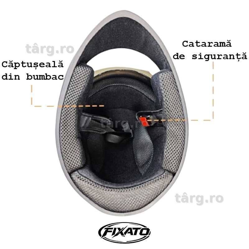 Casca Moto/Scuter/ATV, Viziera Dubla, Negru Argintiu, Marime universala 59-62 cm 5